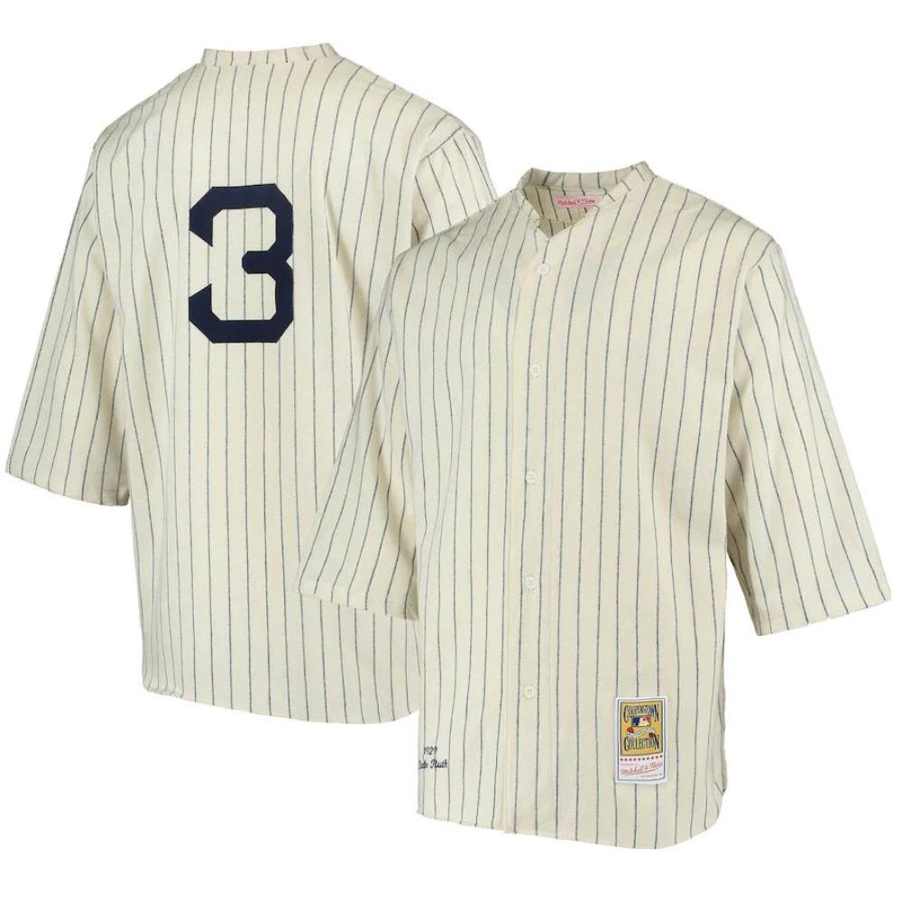 New York Yankees Babe Ruth Cream 1929 Throwback Jersey by My Store