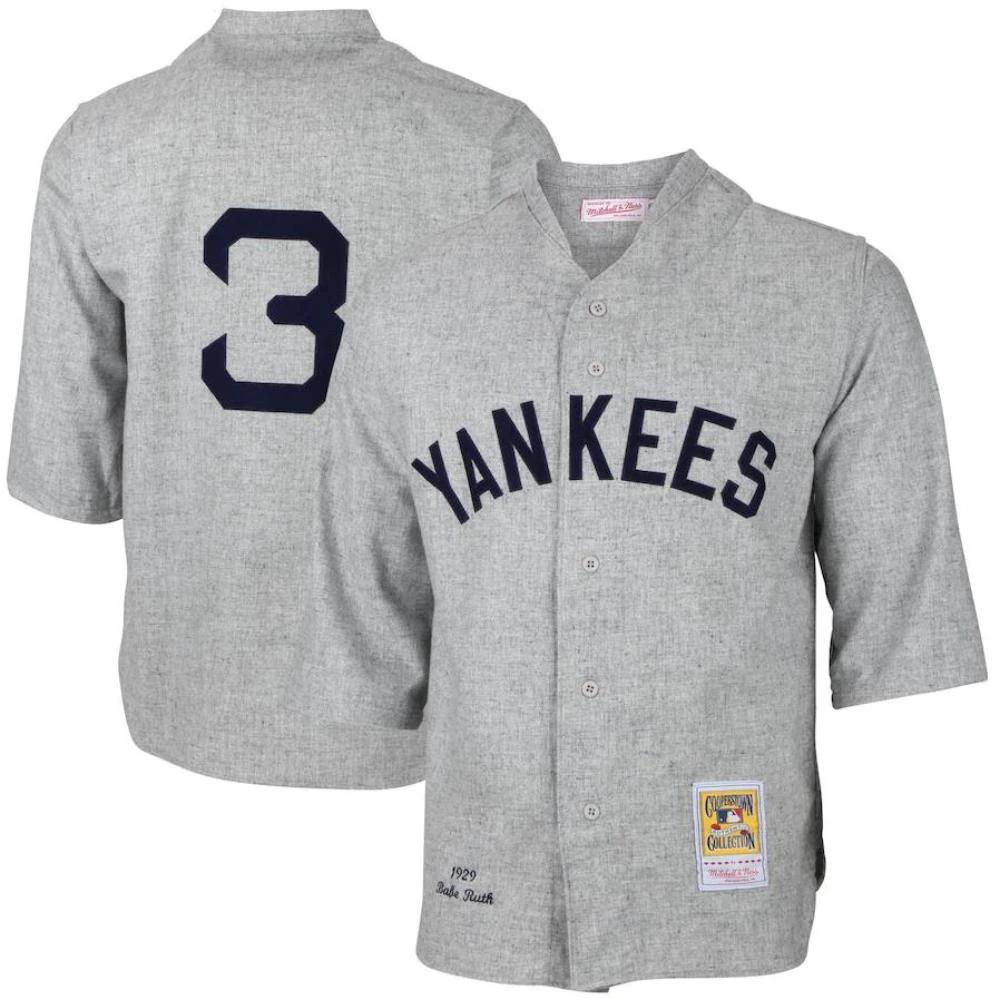 New York Yankees Babe Ruth Gray 1929 Throwback Jersey by My Store