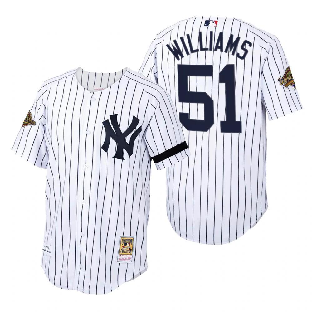 New York Yankees Bernie Williams White 1996 World Series Throwback Jersey by My Store