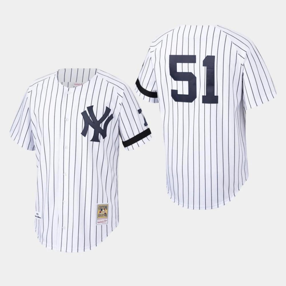 New York Yankees Bernie Williams White Throwback Jersey by My Store