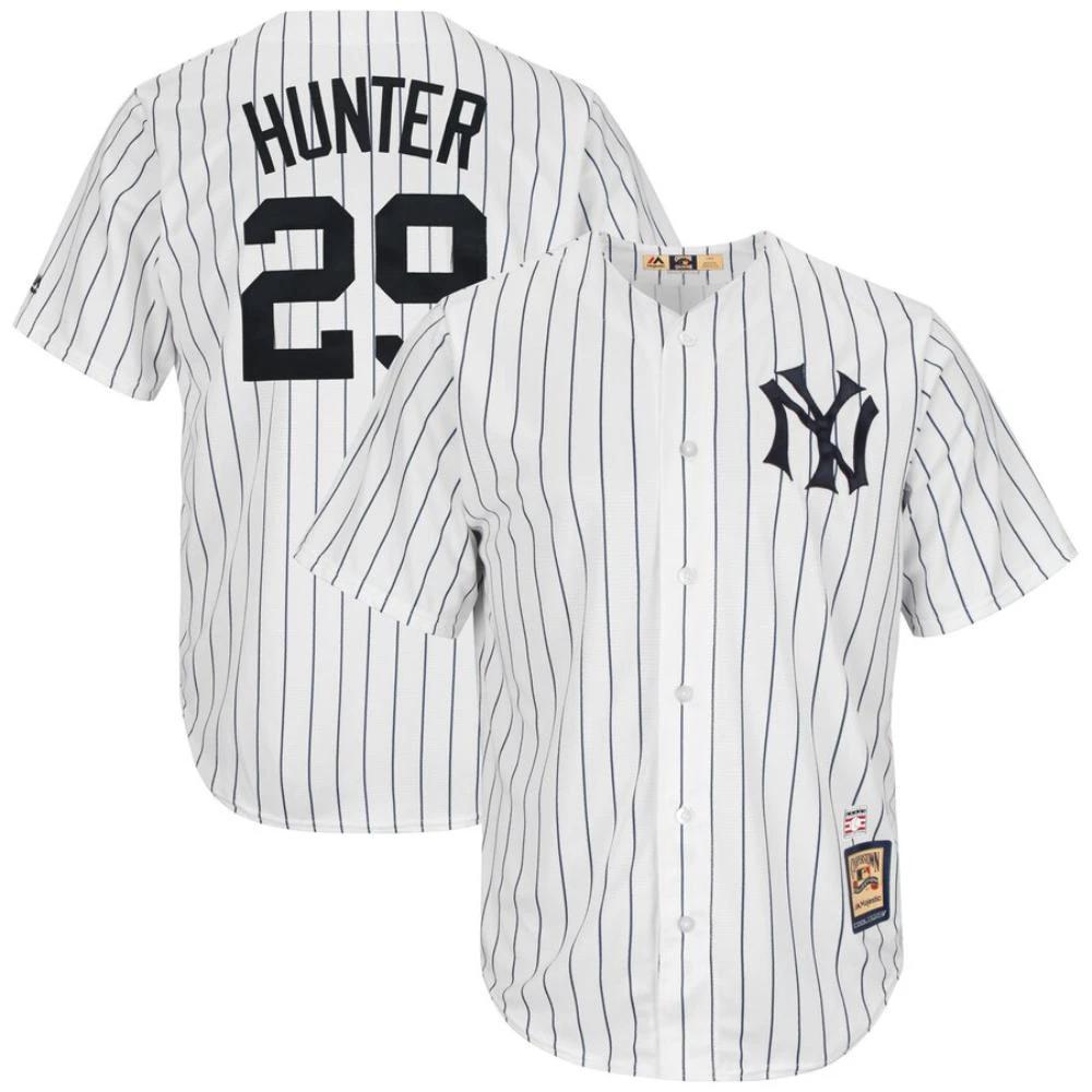 New York Yankees Catfish Hunter White Throwback Jersey by My Store