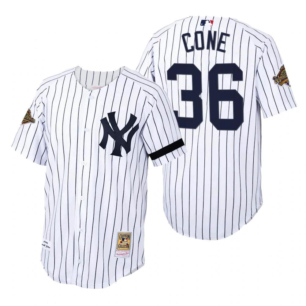 New York Yankees David Cone White 1996 World Series Throwback Jersey by My Store