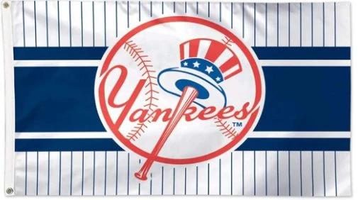 New York Yankees Deluxe flag 3X5Ft Banner USA Polyester with Brass Grommets by flagsjustdoit