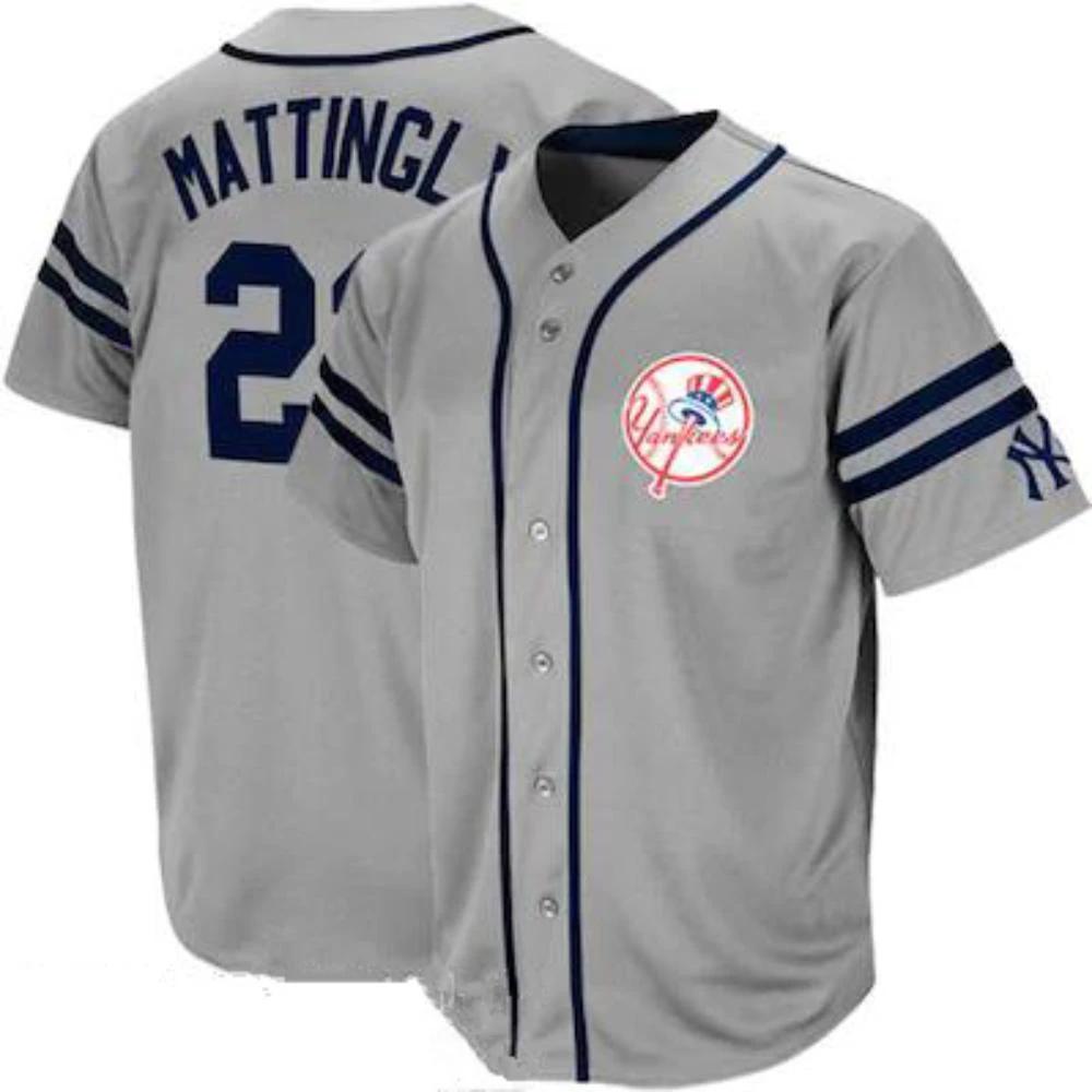 New York Yankees Don Mattingly Gray Heater Throwback Jersey by My Store
