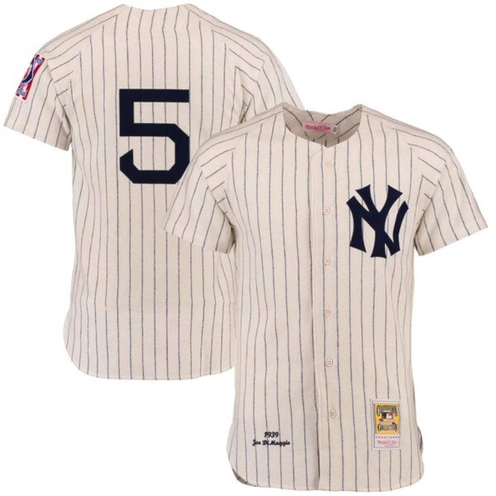 New York Yankees Joe DiMaggio Cream 1939 Throwback Jersey by My Store