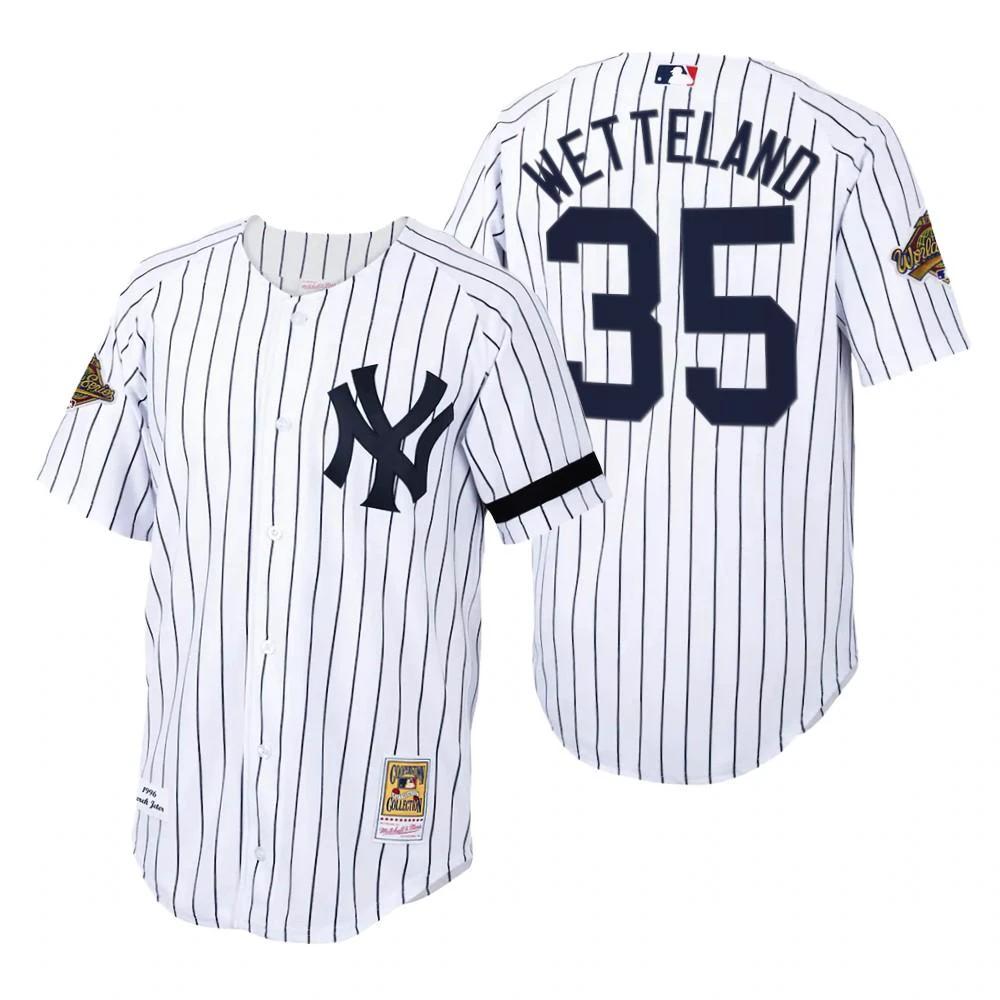 New York Yankees John Wetteland White 1996 World Series Throwback Jersey by My Store