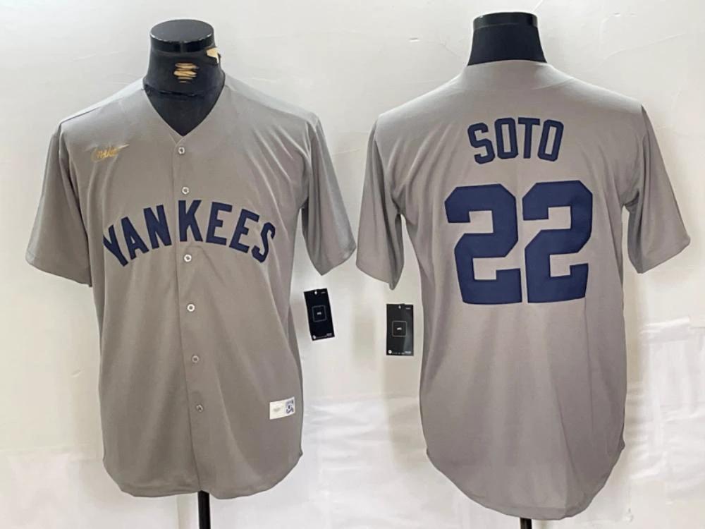 New York Yankees Juan Soto Gray Throwback Jersey by My Store