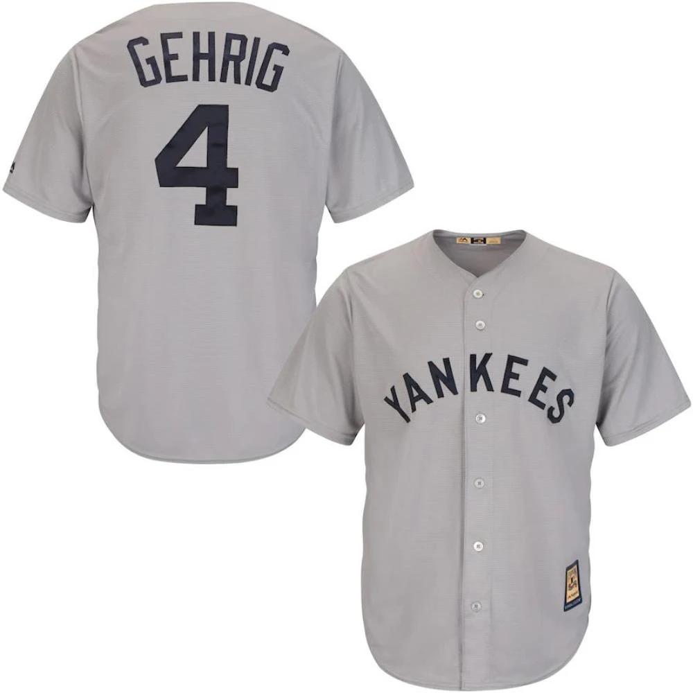 New York Yankees Lou Gehrig Gray Throwback Jersey by My Store