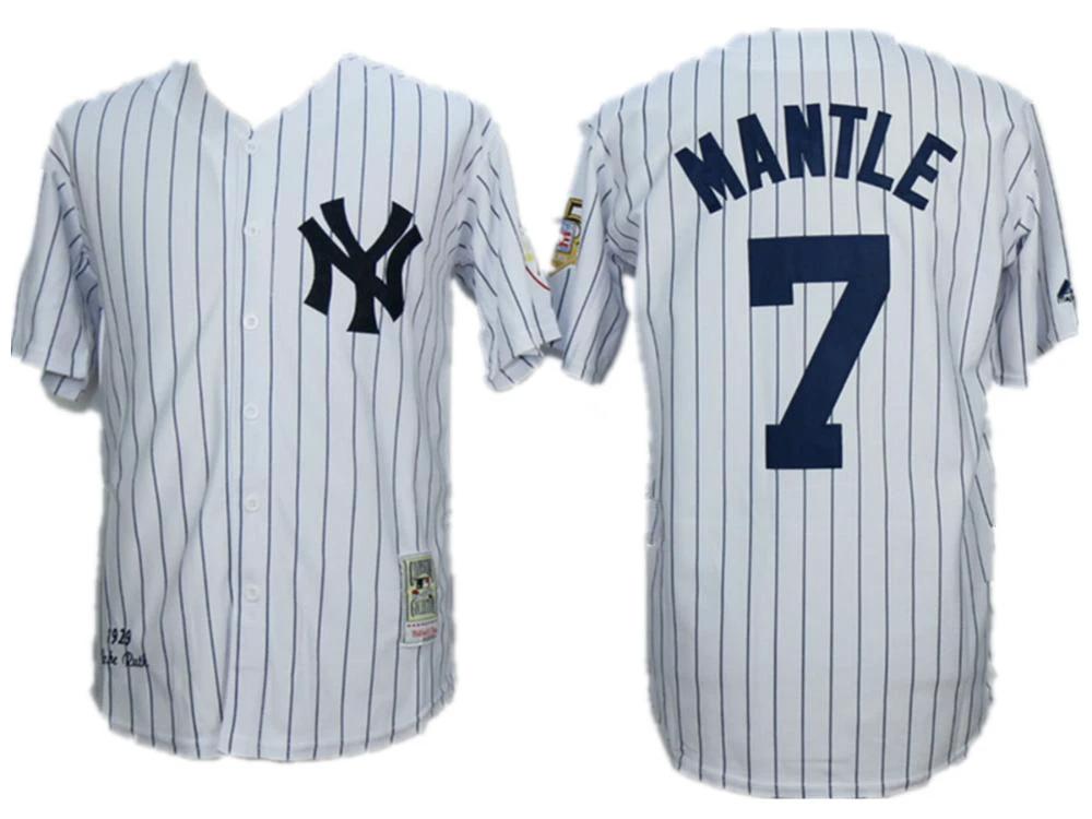 New York Yankees Mickey Mantle White 1929 Throwback Jersey by My Store