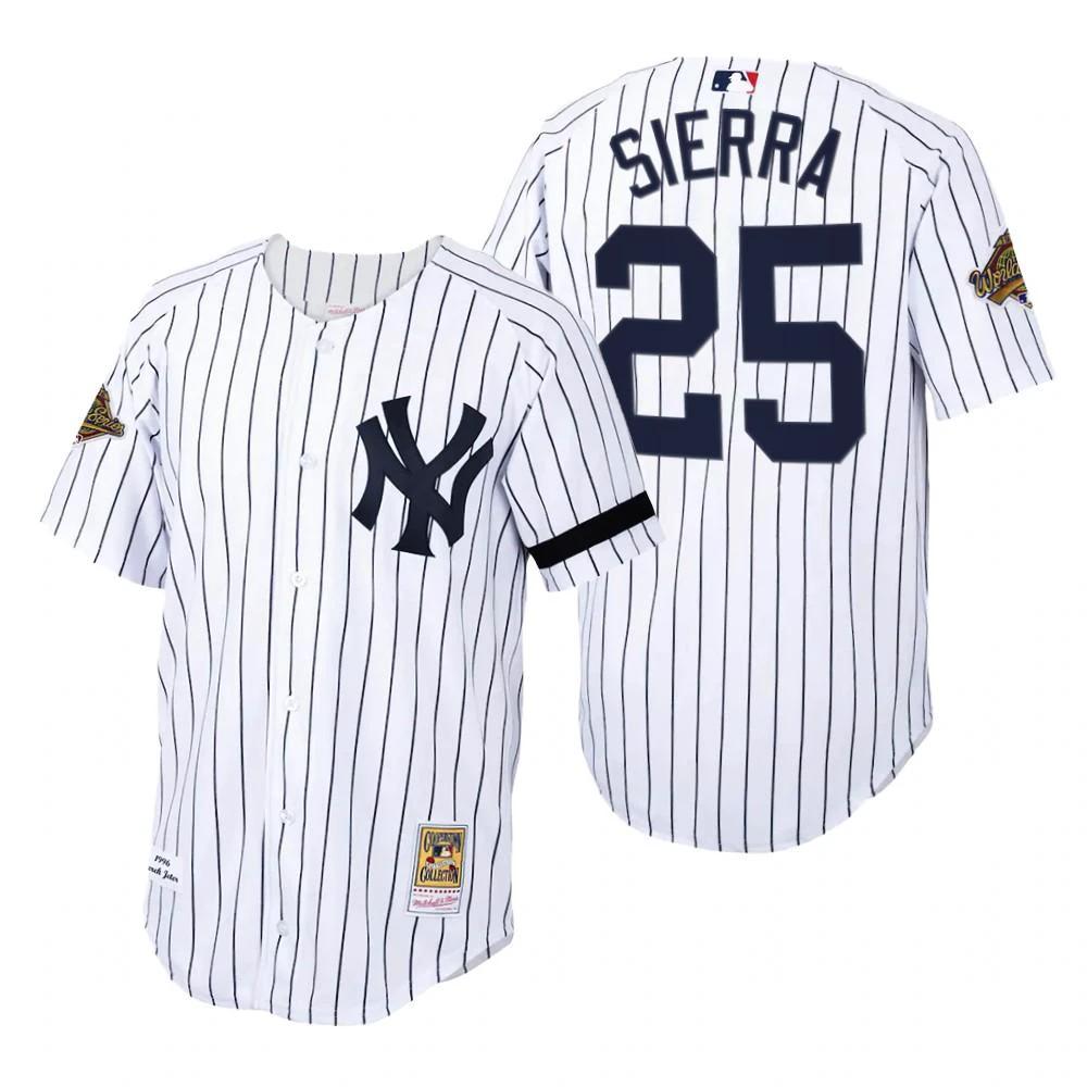 New York Yankees Ruben Sierra White 1996 World Series Throwback Jersey by My Store
