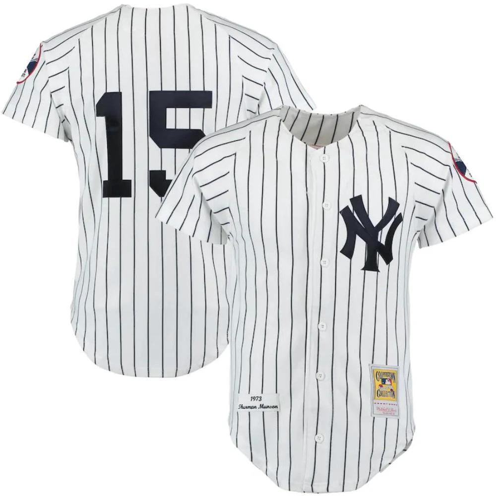 New York Yankees Thurman Munson White 1973 Throwback Jersey by My Store