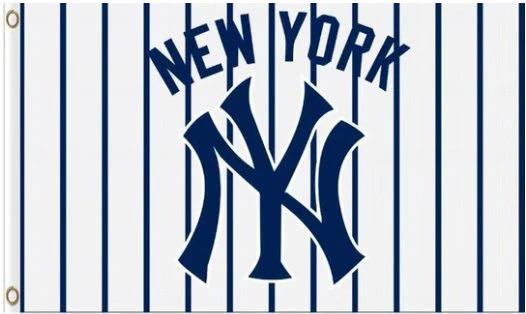 New York Yankees White US flag 3X5Ft Banner USA Polyester with Brass Grommets by flagsjustdoit