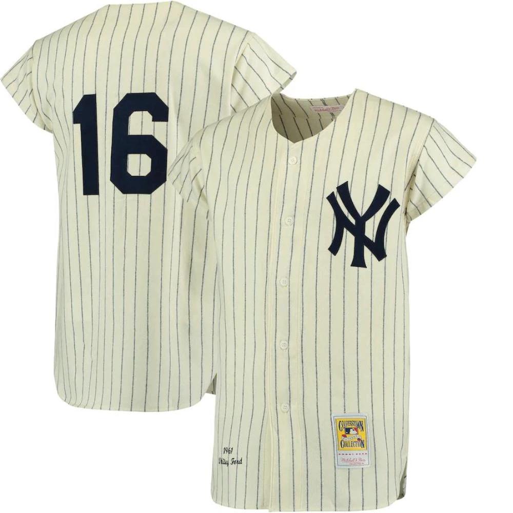 New York Yankees Whitey Ford Cream 1961 Throwback Jersey by My Store