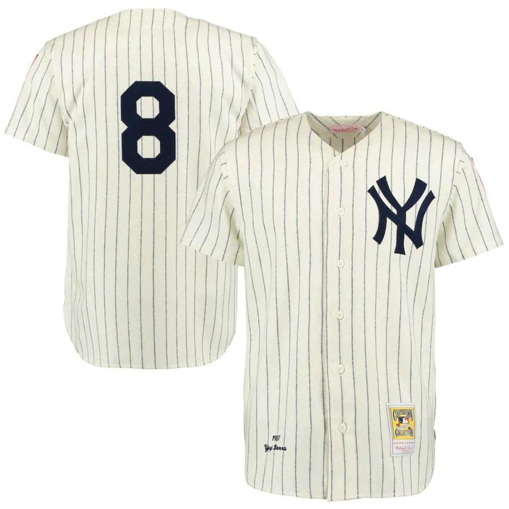 New York Yankees Yogi Berra Cream 1951 Throwback Jersey by My Store