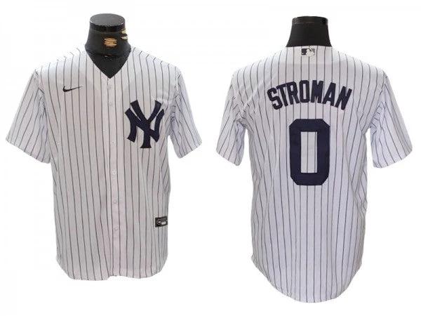 New York Yankees #0 Marcus Stroman Home Player Name Jersey - White by My Store