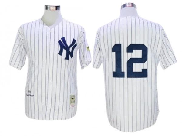 New York Yankees #12 Wade Boggs White 1996 Throwback Jersey by My Store