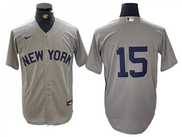 New York Yankees #15 Thurman Munson Away Limit Jersey - Gray by My Store