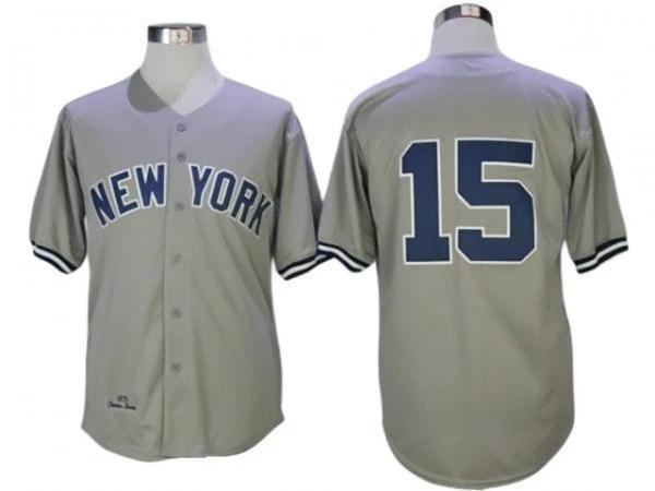 New York Yankees #15 Thurman Munson Gray Throwback Jersey by My Store