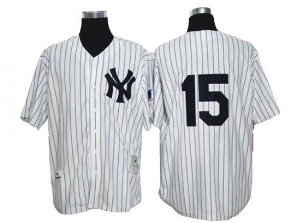 New York Yankees #15 Thurman Munson White Throwback Jersey by My Store