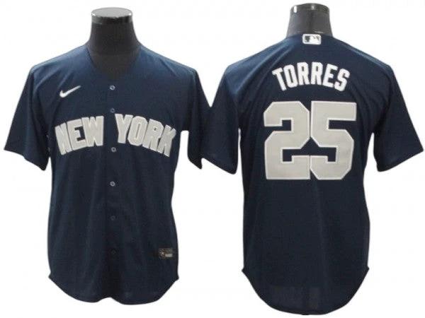 New York Yankees #25 Gleyber Torres Alternate Player Name Jersey – Navy by My Store