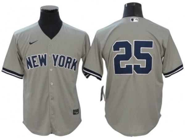 New York Yankees #25 Gleyber Torres Road Limited Jersey - Gray by My Store