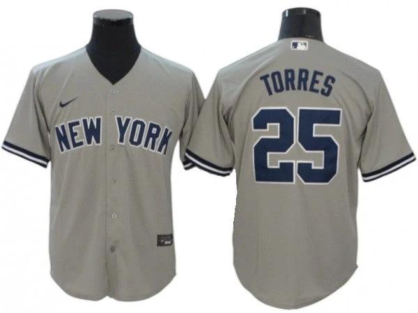 New York Yankees #25 Gleyber Torres Road Player Name Jersey - Gray by My Store