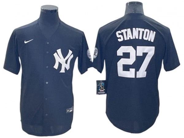 New York Yankees #27 Giancarlo Stanton Black Fashion Cool Base Jersey by My Store