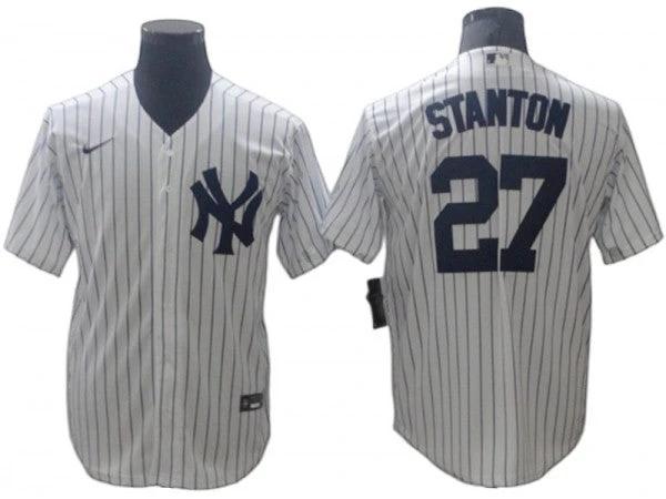 New York Yankees #27 Giancarlo Stanton Home Player Name Jersey - White by My Store