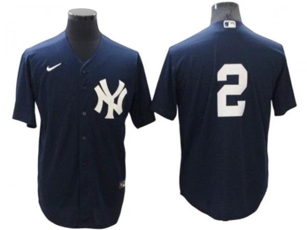 New York Yankees #2 Derek Jeter Alternate Jersey - Navy by My Store