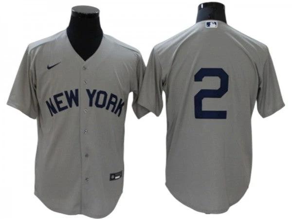 New York Yankees #2 Derek Jeter Away Limit Jersey - Gray by My Store