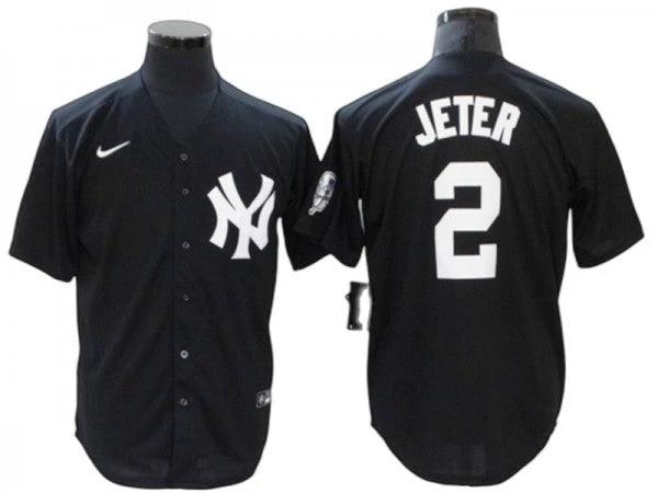 New York Yankees #2 Derek Jeter Black Fashion Cool Base Jersey by My Store