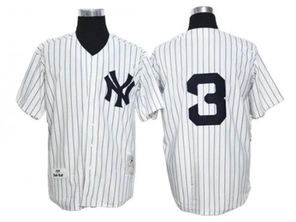 New York Yankees #3 Babe Ruth White Throwback Jersey by My Store