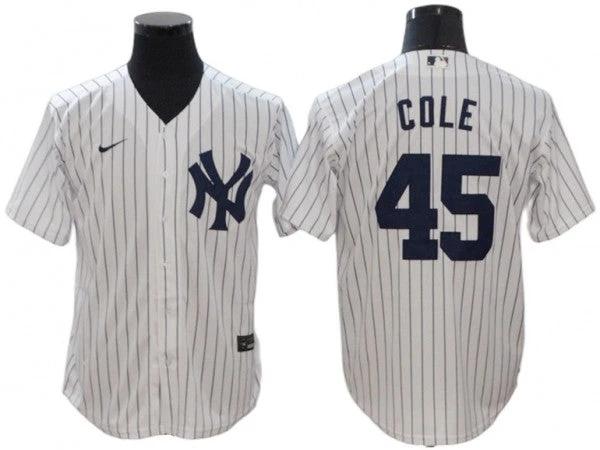 New York Yankees #45 Gerrit Cole Home Player Name Jersey - White by My Store