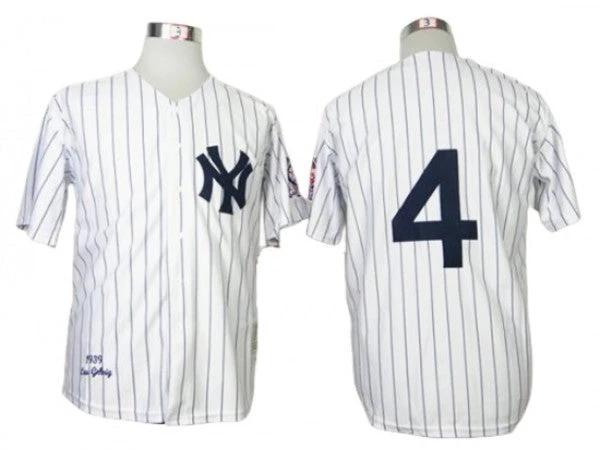 New York Yankees #4 Lou Gehrig White Throwback Jersey by My Store
