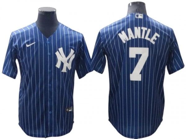 New York Yankees #7 Mickey Mantle Blue Pinstripe Cool Base Jersey by My Store