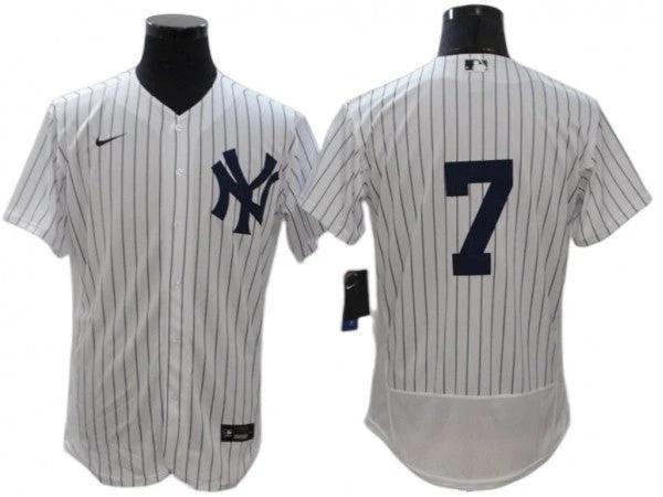 New York Yankees #7 Mickey Mantle Home Authentic Player Jersey - White by My Store