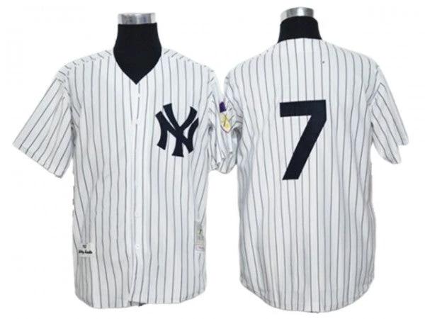 New York Yankees #7 Mickey Mantle White Cooperstown Collection Player Name Jersey by My Store