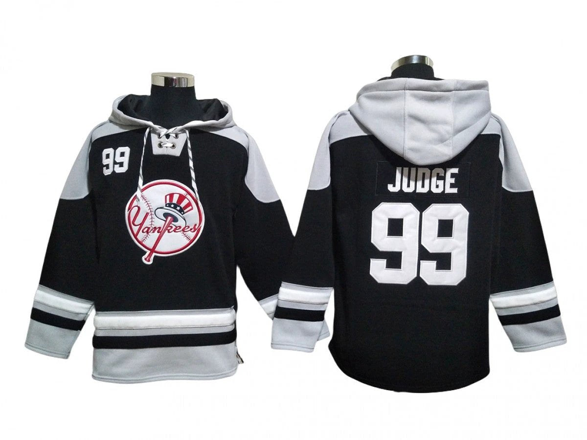 New York Yankees #99 Aaron Judge Black Pullover Hoodie by Hoodie Pullover