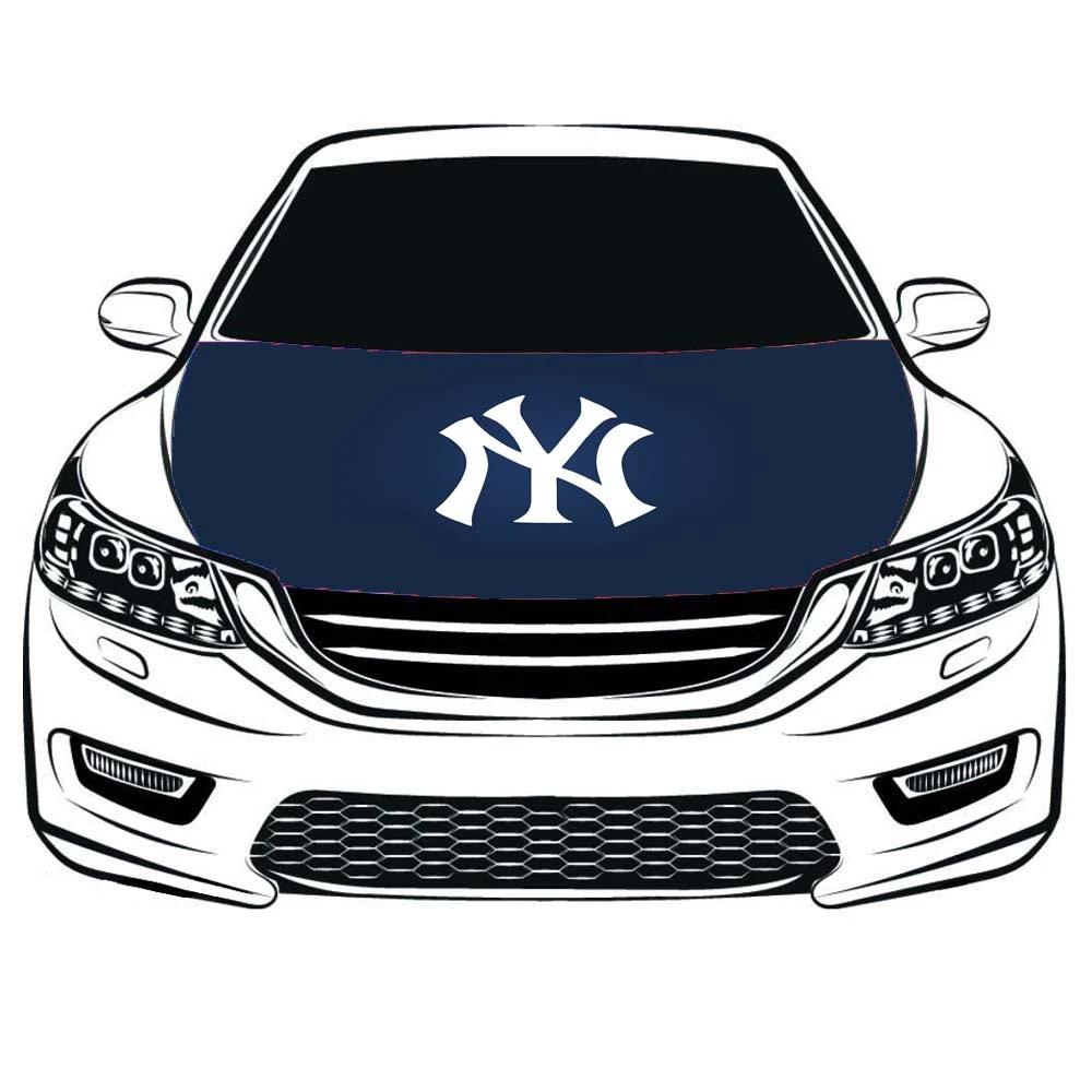 Car Hood Cover Flag New York Yankees, Engine Banner Flag of NY Yankees,3.3X5ft,/6X7FT100% Polyester Elastic Fabrics Can be Washed by flagsshop