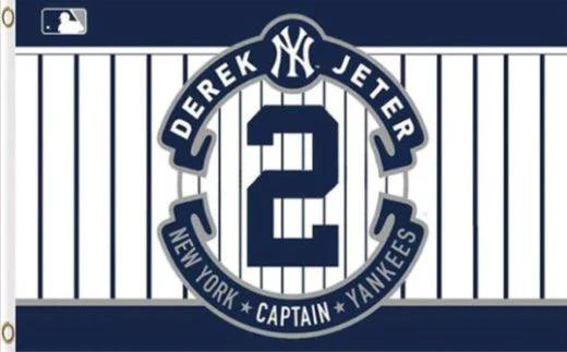 New York Yankees derek jeter flag 3X5Ft Banner USA Polyester with Brass Grommets by flagsjustdoit