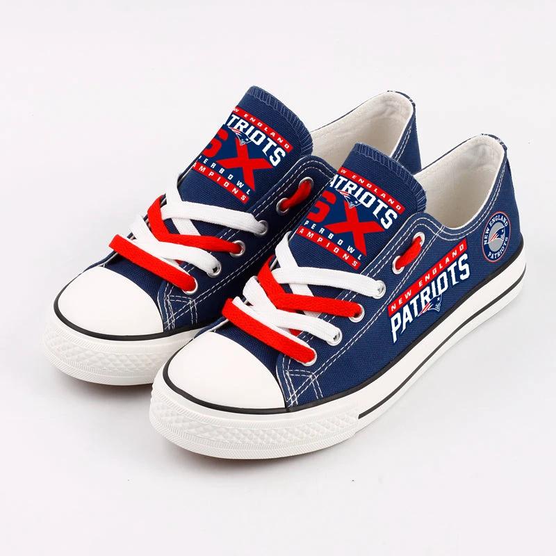 New England Patriots Low Top Canvas Sport Sneakers Shoes For Men Women Fans by Crocs