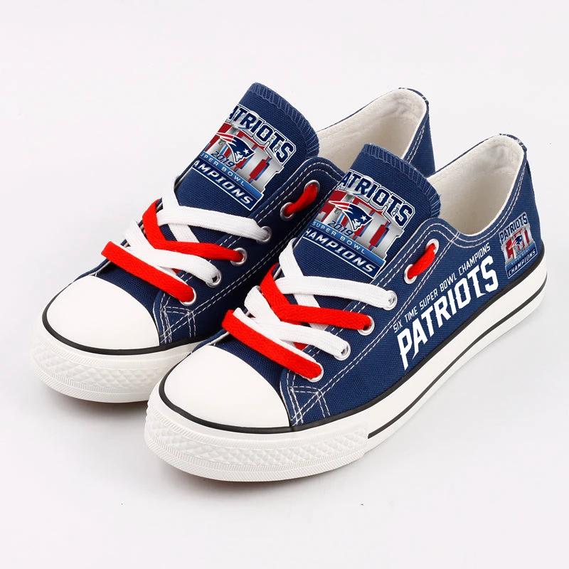 New England Patriots Low Top Canvas Sport Sneakers Shoes For Men Women Fans by Crocs