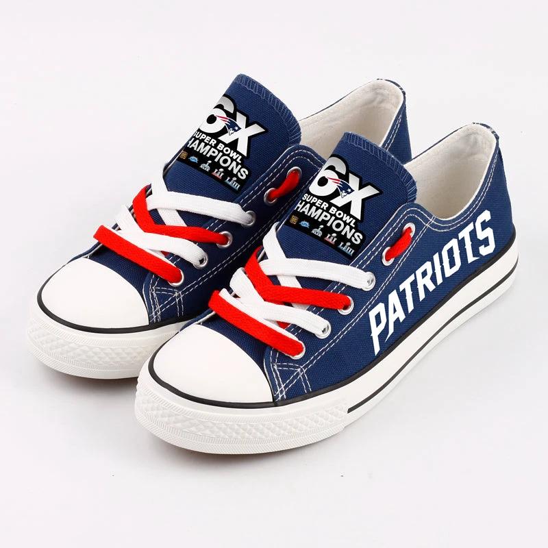 New England Patriots Low Top Canvas Sport Sneakers Shoes For Men Women Fans by Crocs