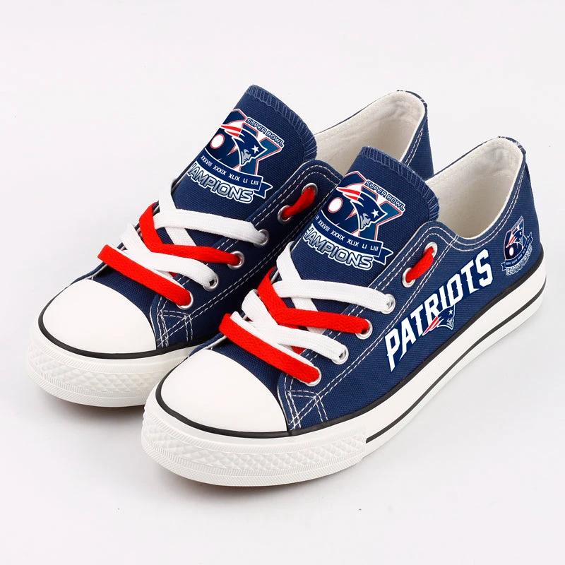 New England Patriots Low Top Canvas Sport Sneakers Shoes For Men Women Fans by Crocs