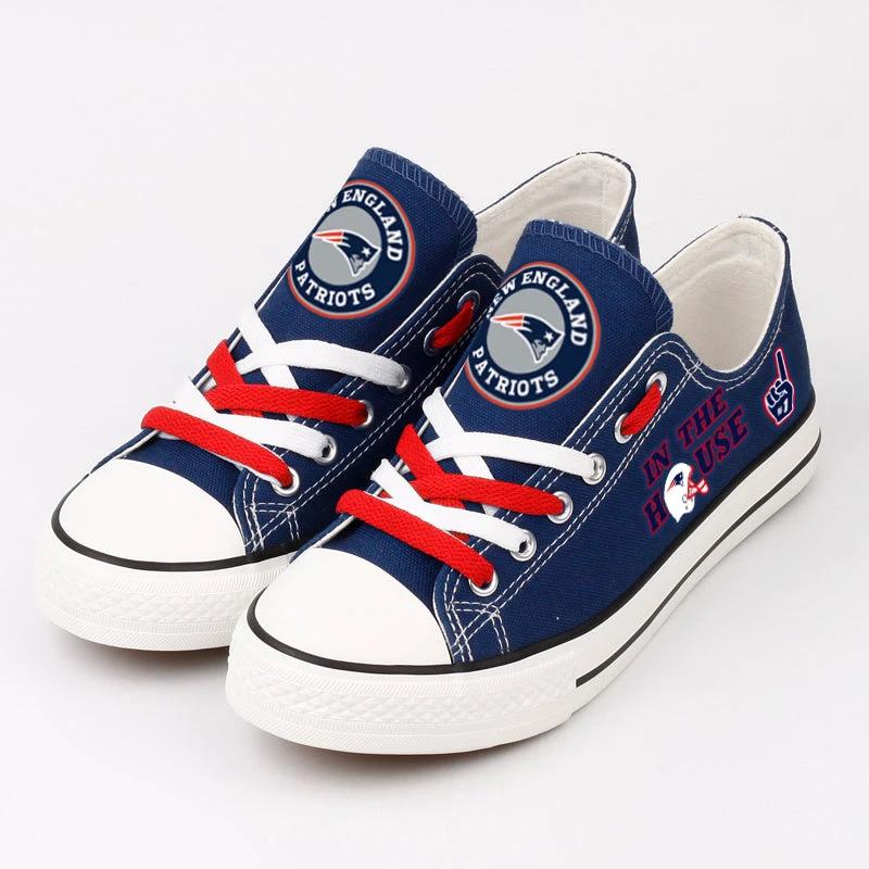 New England Patriots Low Top Canvas Sport Sneakers Shoes For Men Women Fans by Crocs