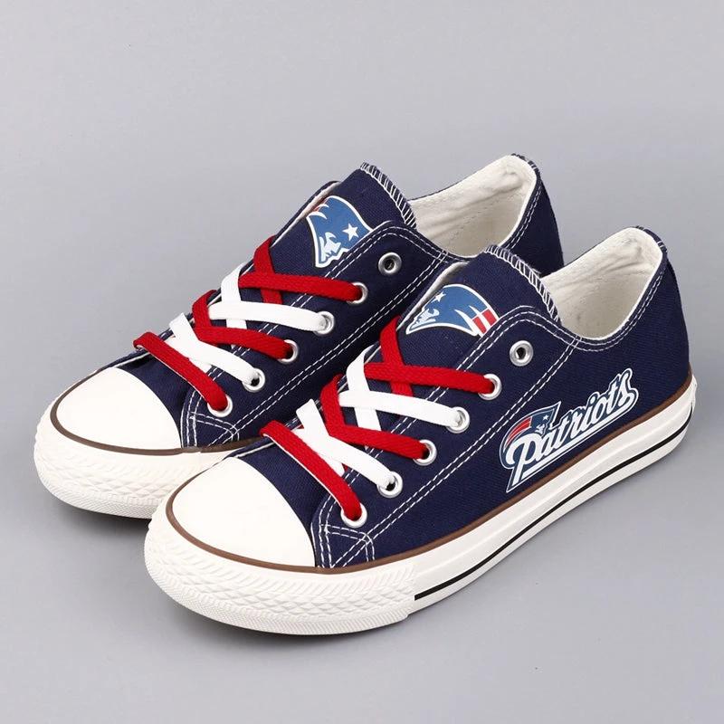 New England Patriots 1 Low Top Canvas Sport Sneakers Shoes For Men Women Fans by Crocs
