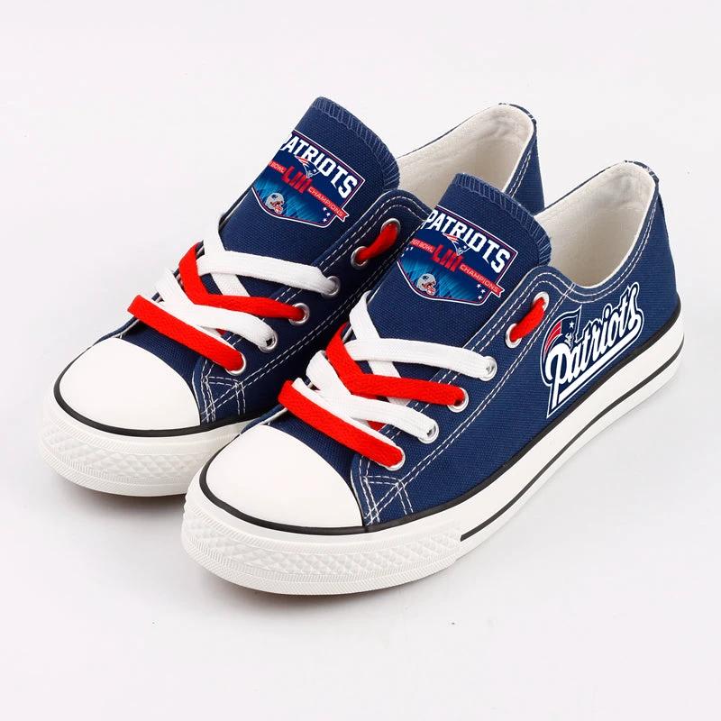 New England Patriots 1 Low Top Canvas Sport Sneakers Shoes For Men Women Fans by Crocs
