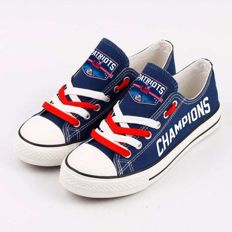 New England Patriots 1 Low Top Canvas Sport Sneakers Shoes For Men Women Fans by Crocs