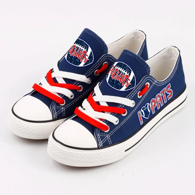 New England Patriots 1 Low Top Canvas Sport Sneakers Shoes For Men Women Fans by Crocs