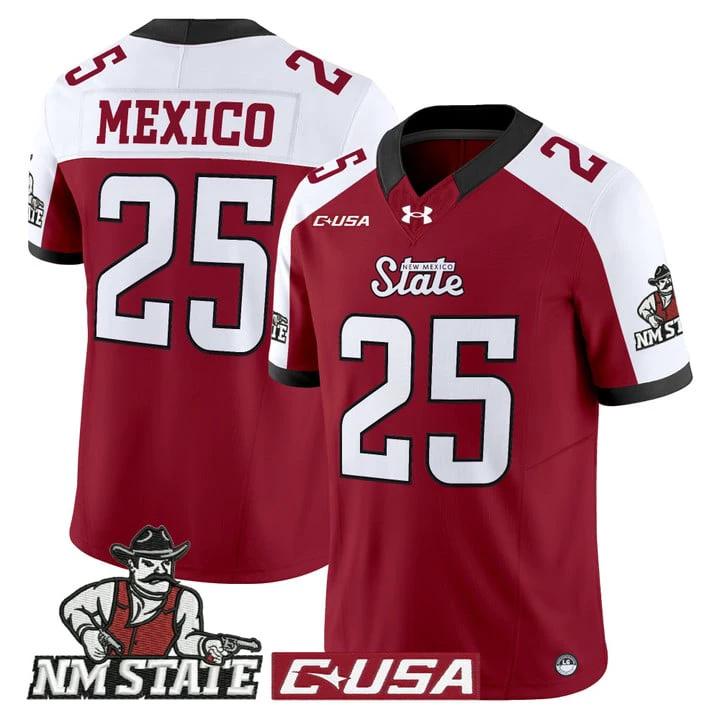 New Mexico Jersey #25 New Mexico State Aggies 2025 Vapor Stitched by My Store NCAA Football Jerseys
